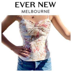 Ever New Melbourne Linen Floral Zip up Corset / Bustier / tank